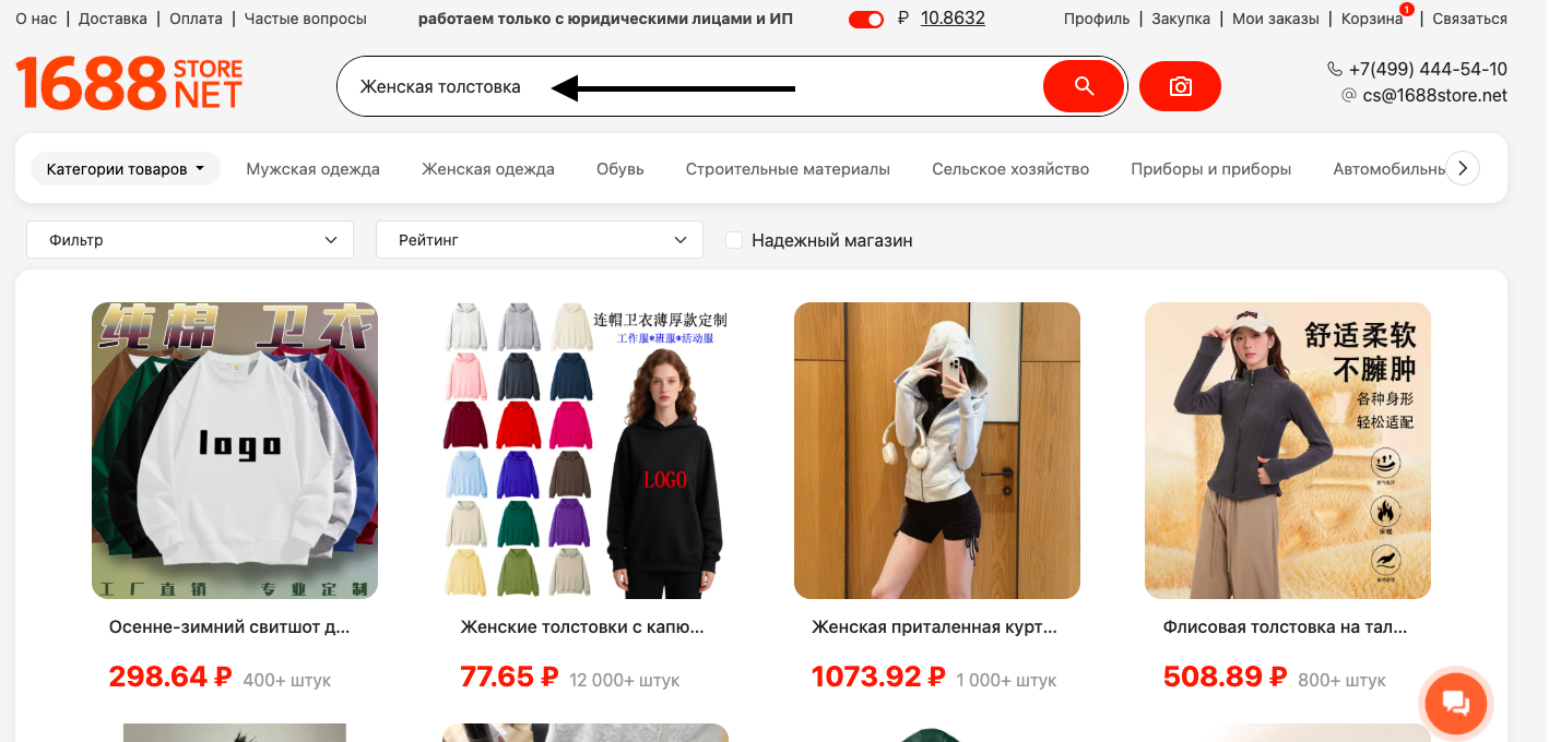 страница товара